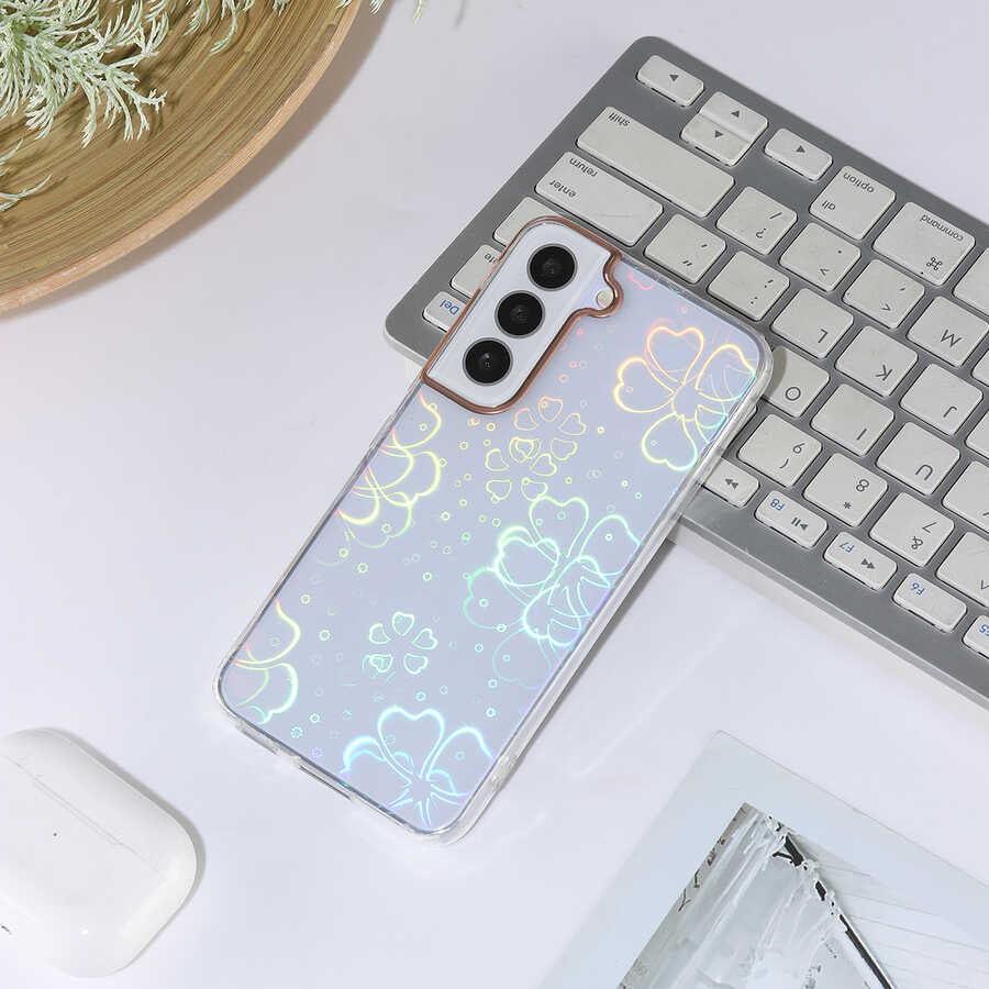 Galaxy S22 Kılıf Zore Sidney Desenli Sert Kapak