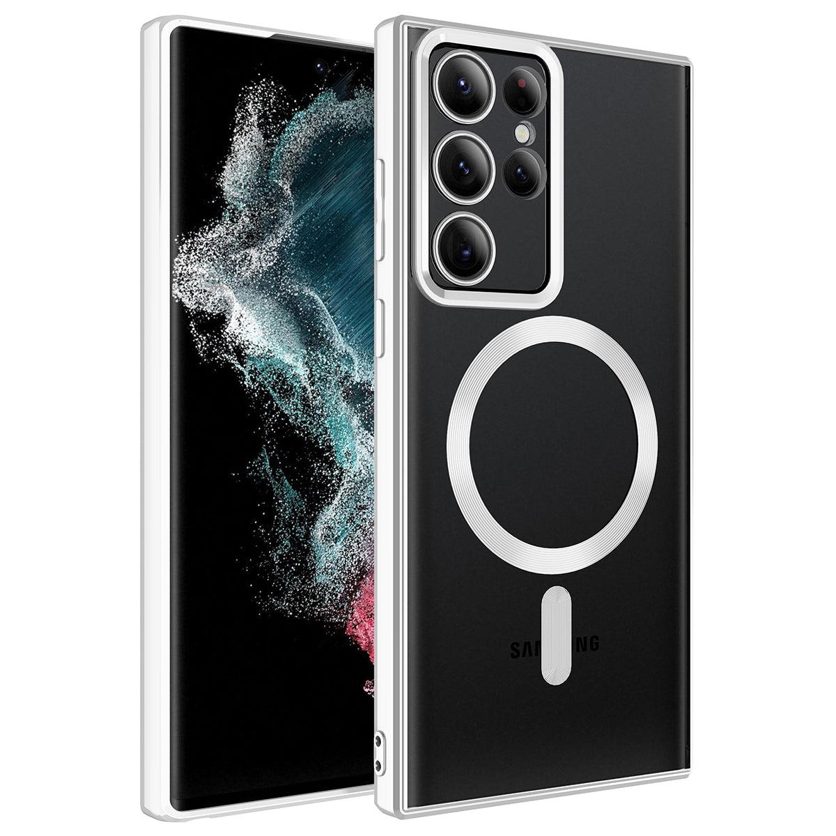 Galaxy S22 Ultra Kılıf M-safe Wireless Şarj Özellikli Zore Setro Silikon