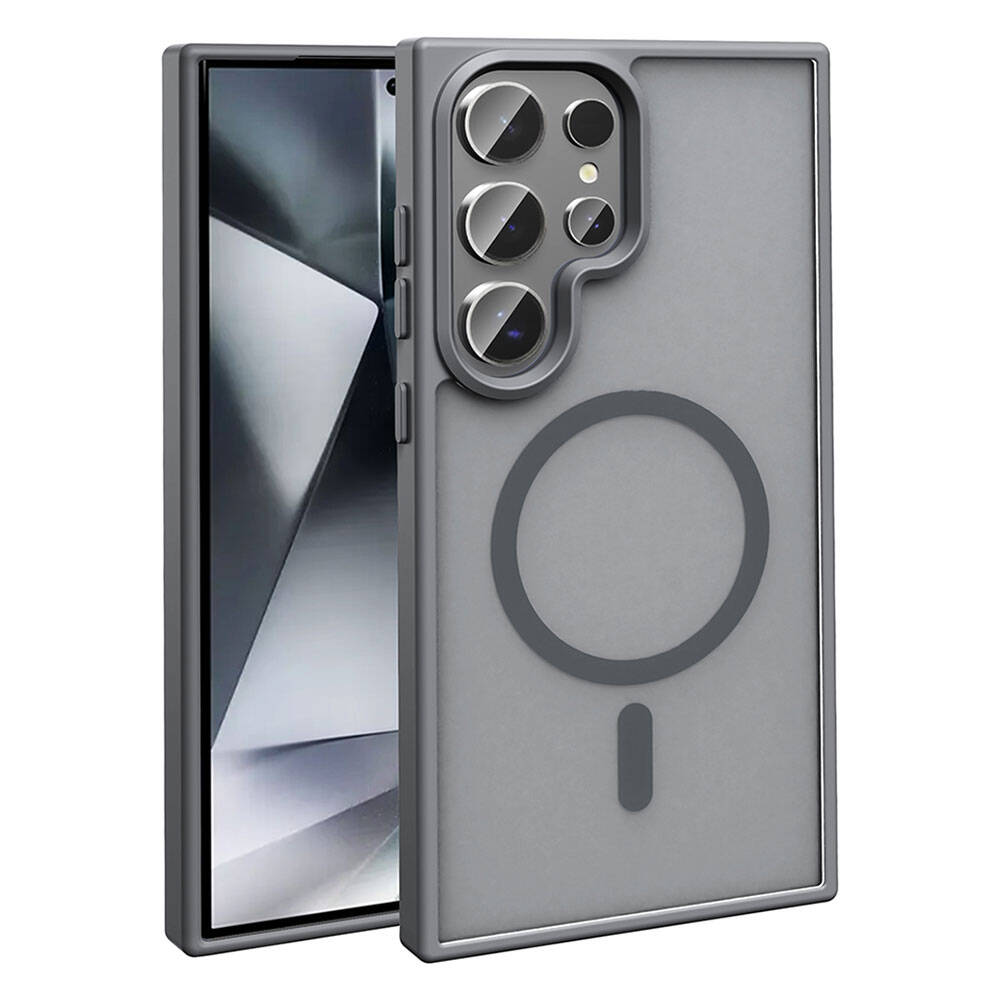 Galaxy S23 Ultra Kılıf M-safe Şarj Özellikli Mat Arka Yüzey Zore Sio Kapak