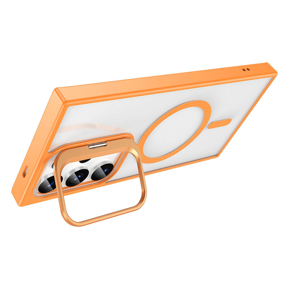 Galaxy S23 Ultra Kılıf M-safe Şarj Özellikli Standlı Zore M-safe Klon Kapak