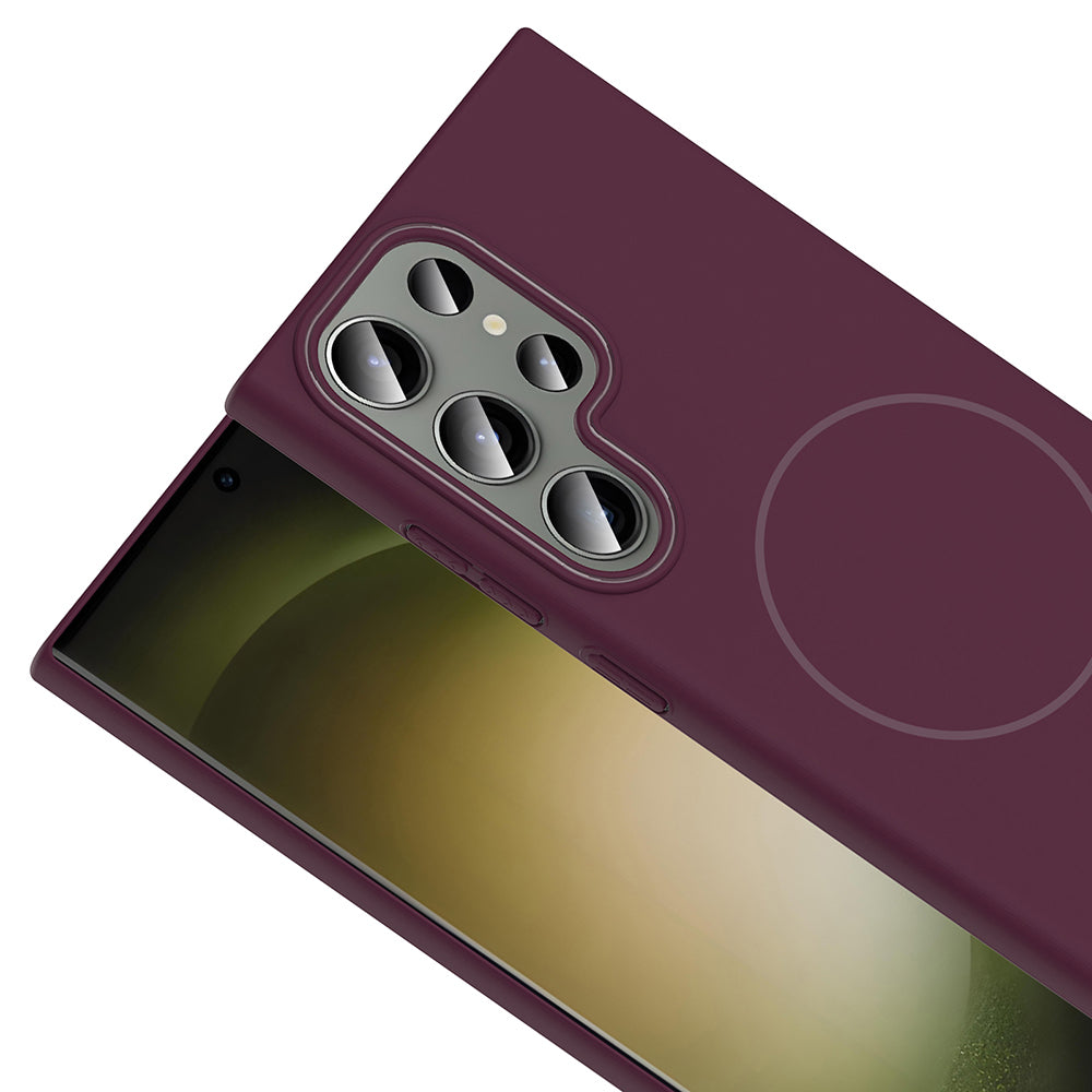 Galaxy S23 Ultra Kılıf M-safe Şarj Özellikli Zore Ruby Sert Kapak