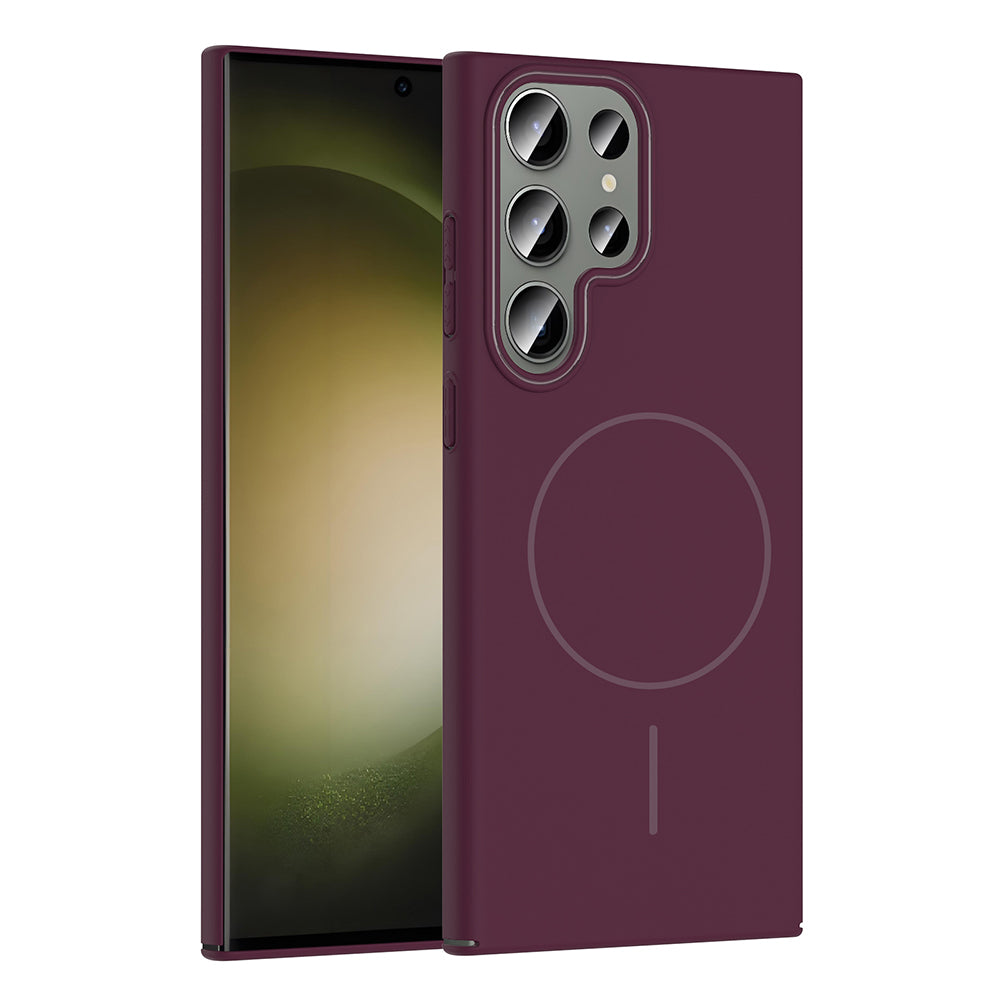 Galaxy S23 Ultra Kılıf M-safe Şarj Özellikli Zore Ruby Sert Kapak