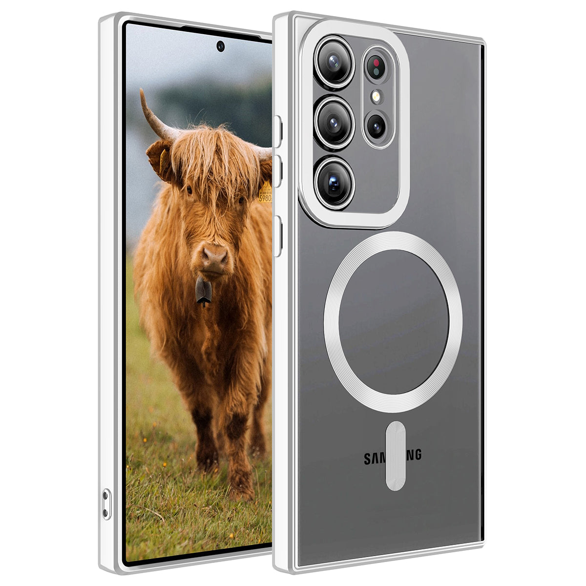 Galaxy S23 Ultra Kılıf M-safe Wireless Şarj Özellikli Zore Setro Silikon