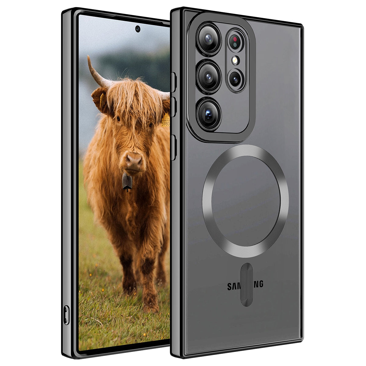 Galaxy S23 Ultra Kılıf M-safe Wireless Şarj Özellikli Zore Setro Silikon