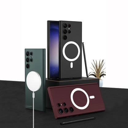 Galaxy S23 Ultra Kılıf Wireless Şarj Özellikli Zore Kıpta M-safe Silikon Kapak