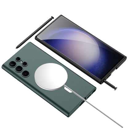 Galaxy S23 Ultra Kılıf Wireless Şarj Özellikli Zore Kıpta M-safe Silikon Kapak