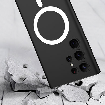 Galaxy S23 Ultra Kılıf Wireless Şarj Özellikli Zore Kıpta M-safe Silikon Kapak