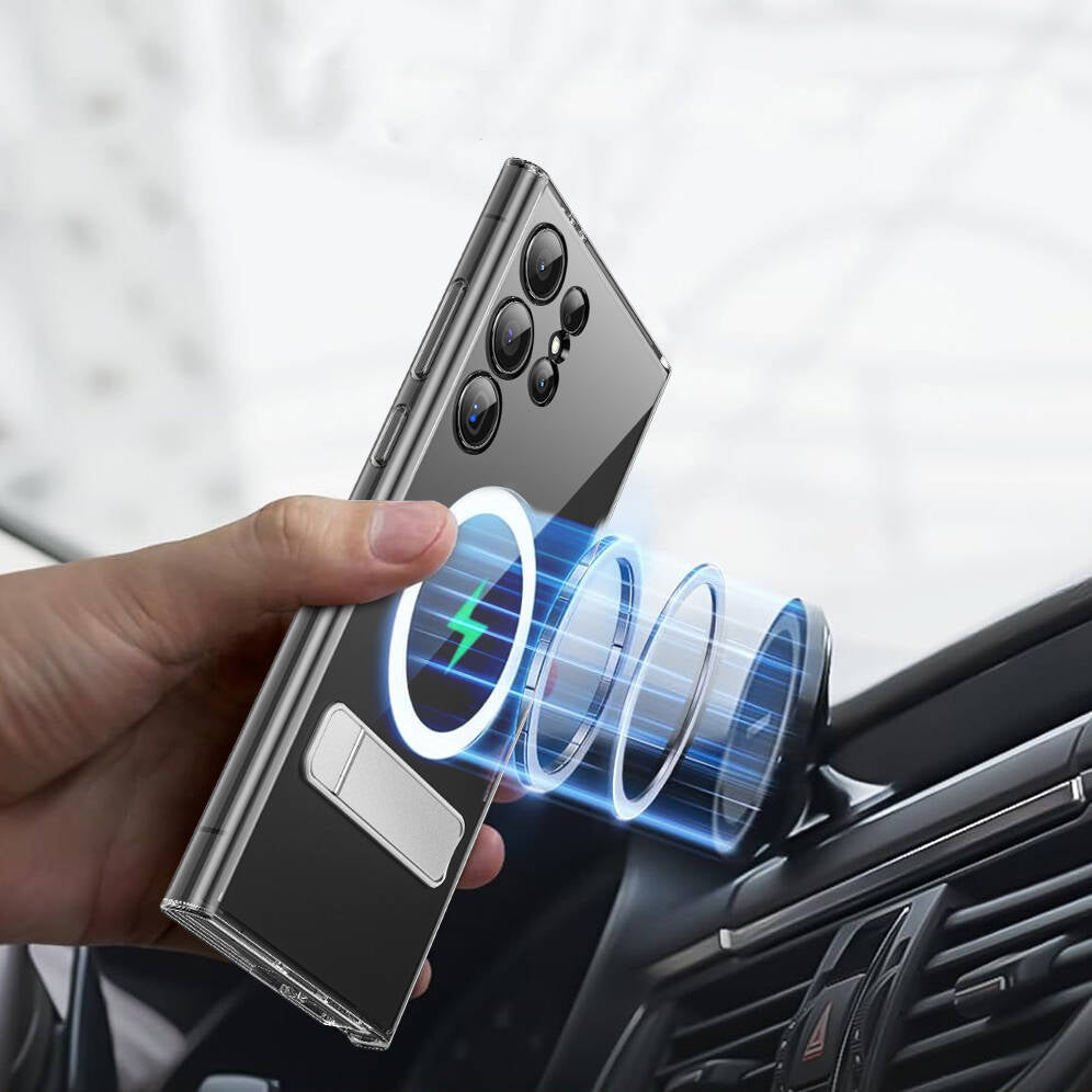 Galaxy S24 Kılıf M-safe Şarj Özellikli Kamera Korumalı Standlı Wiwu KCC-025 Aurora Serisi Kapak