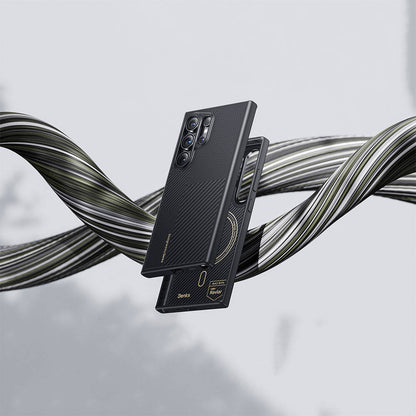 Galaxy S24 Kılıf M-safe Şarj Özellikli Karbon Fiber Benks Montage Hybrid ArmorPro Kevlar Kapak