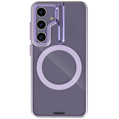 Galaxy S24 Kılıf M-safe Şarj Özellikli Sararma Önleyici Youngkit Crystal Grid Kapak