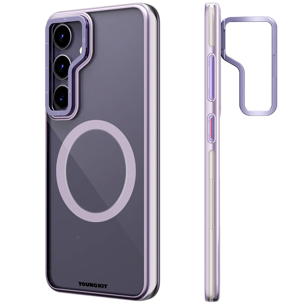 Galaxy S24 Kılıf M-safe Şarj Özellikli Sararma Önleyici Youngkit Crystal Grid Kapak