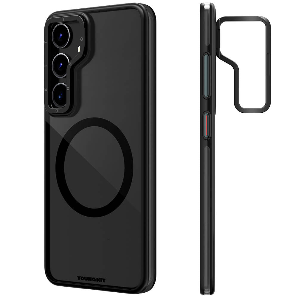 Galaxy S24 Kılıf M-safe Şarj Özellikli Sararma Önleyici Youngkit Crystal Grid Kapak