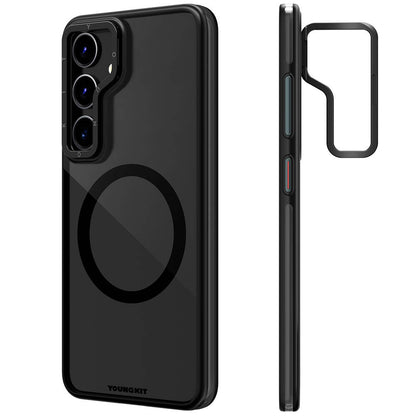 Galaxy S24 Kılıf M-safe Şarj Özellikli Sararma Önleyici Youngkit Crystal Grid Kapak