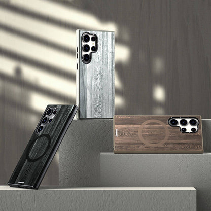 Galaxy S24 Ultra Kılıf M-safe Şarj Özellikli Sararmaya Dayanıklı Youngkit Wood Forest Serisi Kapak