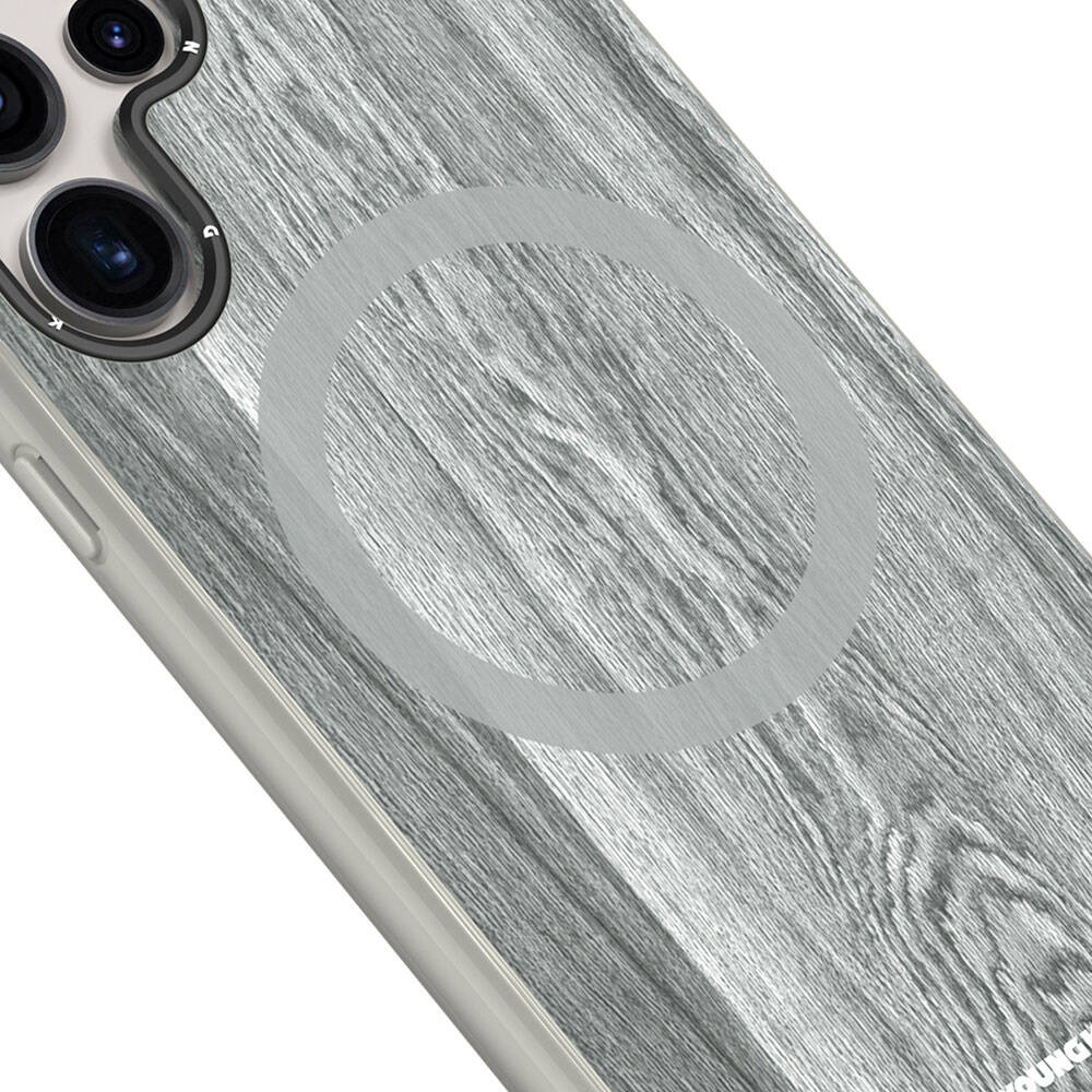 Galaxy S24 Ultra Kılıf M-safe Şarj Özellikli Sararmaya Dayanıklı Youngkit Wood Forest Serisi Kapak