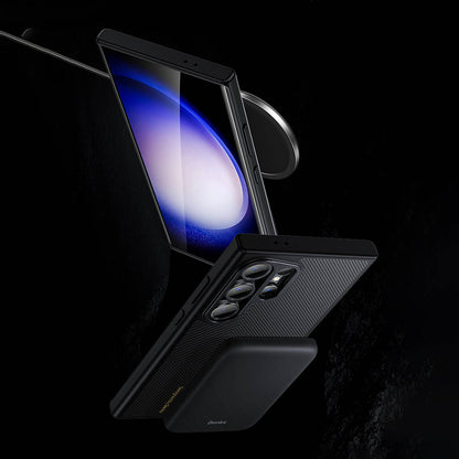 Galaxy S24 Plus Kılıf M-safe Şarj Özellikli Karbon Fiber Benks Montage Hybrid ArmorPro Kevlar Kapak