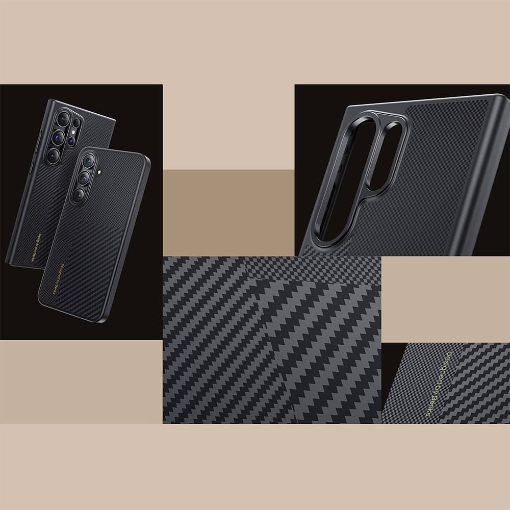 Galaxy S24 Plus Kılıf M-safe Şarj Özellikli Karbon Fiber Benks Montage Hybrid ArmorPro Kevlar Kapak