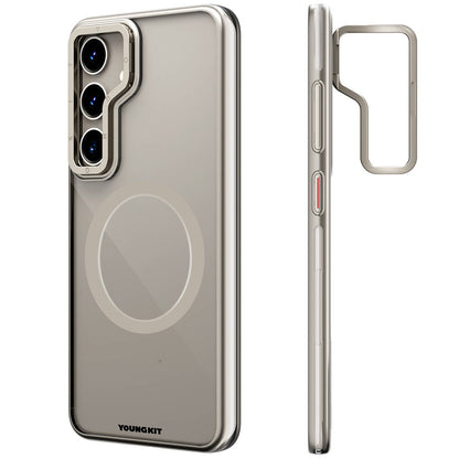 Galaxy S24 Plus Kılıf M-safe Şarj Özellikli Sararma Önleyici Youngkit Crystal Grid Kapak