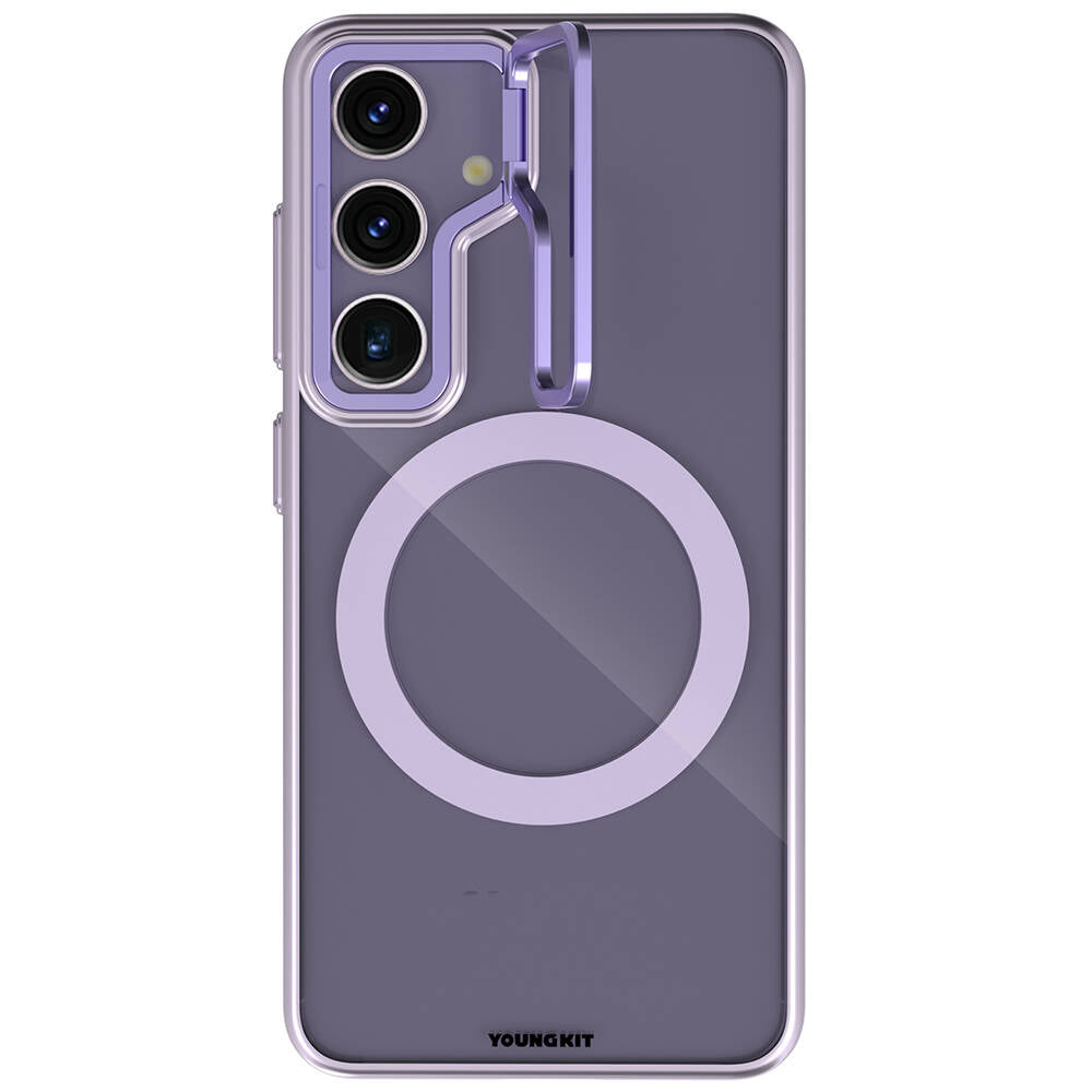 Galaxy S24 Plus Kılıf M-safe Şarj Özellikli Sararma Önleyici Youngkit Crystal Grid Kapak