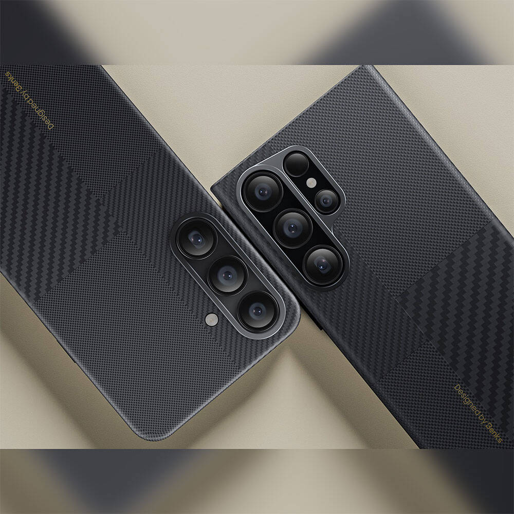Galaxy S24 Plus M-safe Şarj Özellikli Karbon Fiber Benks Montage ArmorAir Kevlar Kapak