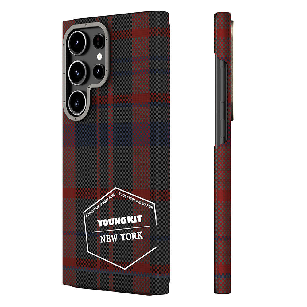 Galaxy S24 Ultra Kılıf Ekose Desenli Youngkit Gezhi Serisi Kapak