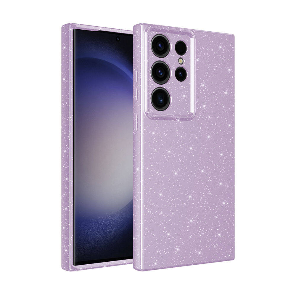 Galaxy S24 Ultra Kılıf Kamera Korumalı Simli Lüks Zore Koton Kapak