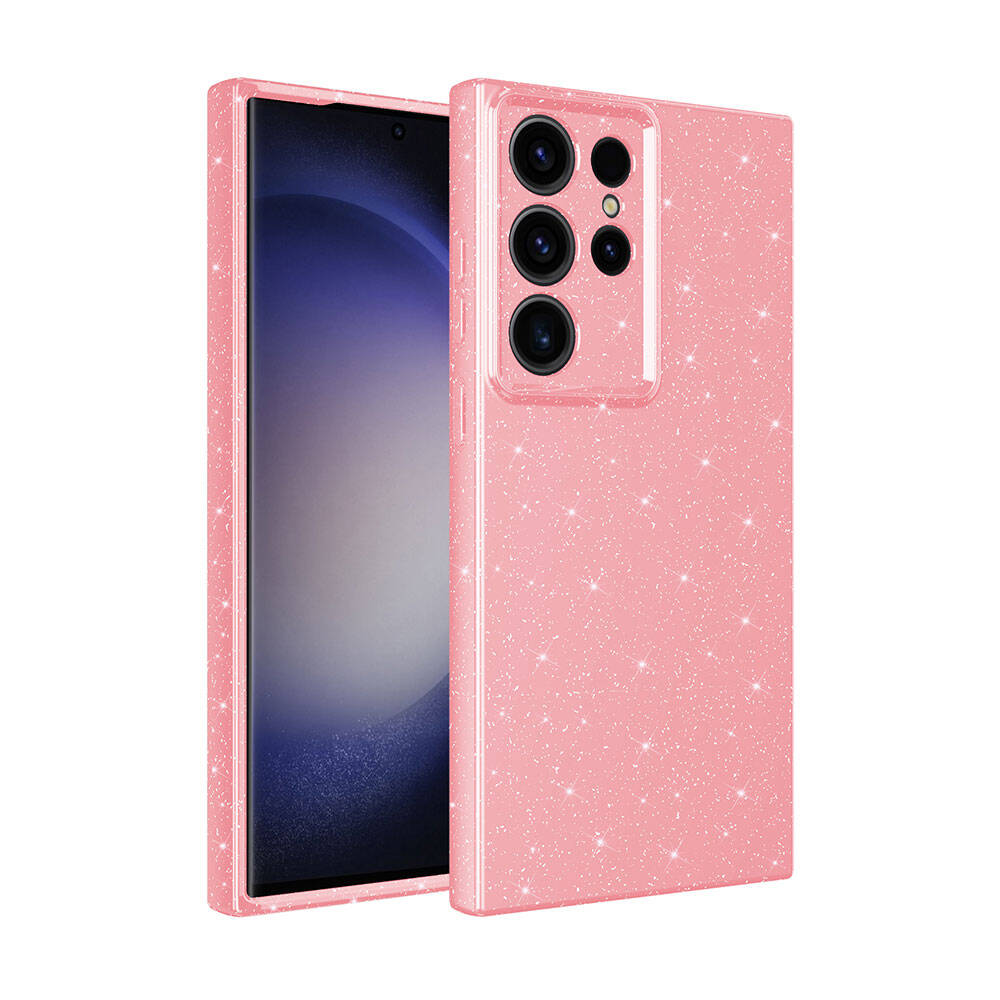 Galaxy S24 Ultra Kılıf Kamera Korumalı Simli Lüks Zore Koton Kapak