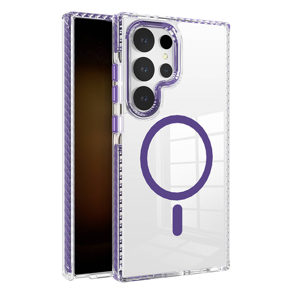 Galaxy S24 Ultra Kılıf M-safe Şarj Özellikli Airbagli Takılabilir Askı Aparatlı Zore Nana Kapak