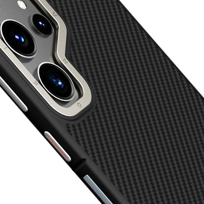 Galaxy S24 Ultra Kılıf M-safe Şarj Özellikli Aramid Fiber Tasarımlı Youngkit 600D Kevlar Serisi Kapak