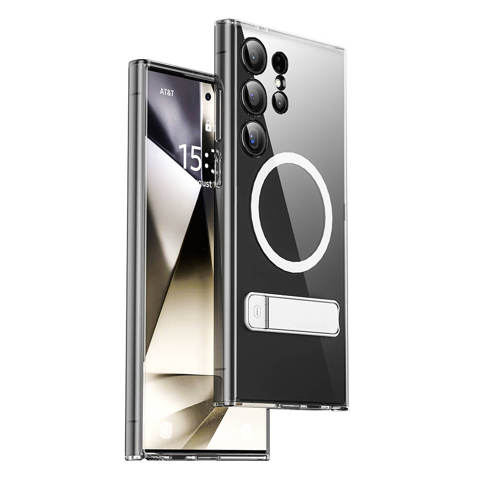 Galaxy S24 Ultra Kılıf M-safe Şarj Özellikli Kamera Korumalı Standlı Wiwu KCC-025 Aurora Serisi Kapak