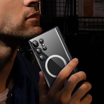 Galaxy S24 Ultra Kılıf M-safe Şarj Özellikli Kamera Korumalı Standlı Wiwu KCC-025 Aurora Serisi Kapak