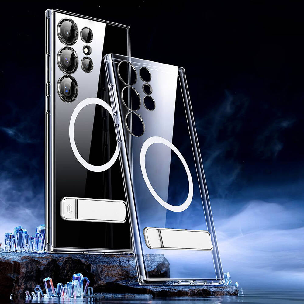 Galaxy S24 Ultra Kılıf M-safe Şarj Özellikli Kamera Korumalı Standlı Wiwu KCC-025 Aurora Serisi Kapak