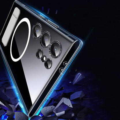 Galaxy S24 Ultra Kılıf M-safe Şarj Özellikli Kamera Korumalı Standlı Wiwu KCC-025 Aurora Serisi Kapak