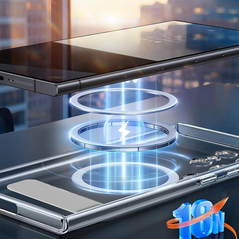 Galaxy S24 Ultra Kılıf M-safe Şarj Özellikli Kamera Korumalı Standlı Wiwu KCC-025 Aurora Serisi Kapak