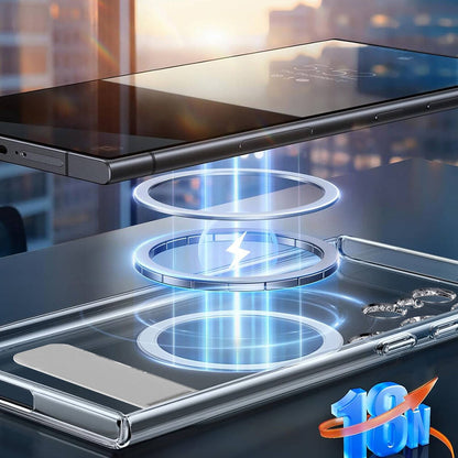 Galaxy S24 Ultra Kılıf M-safe Şarj Özellikli Kamera Korumalı Standlı Wiwu KCC-025 Aurora Serisi Kapak