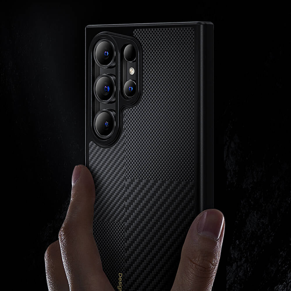Galaxy S24 Ultra Kılıf M-safe Şarj Özellikli Karbon Fiber Benks Montage Hybrid ArmorPro Kevlar Kapak