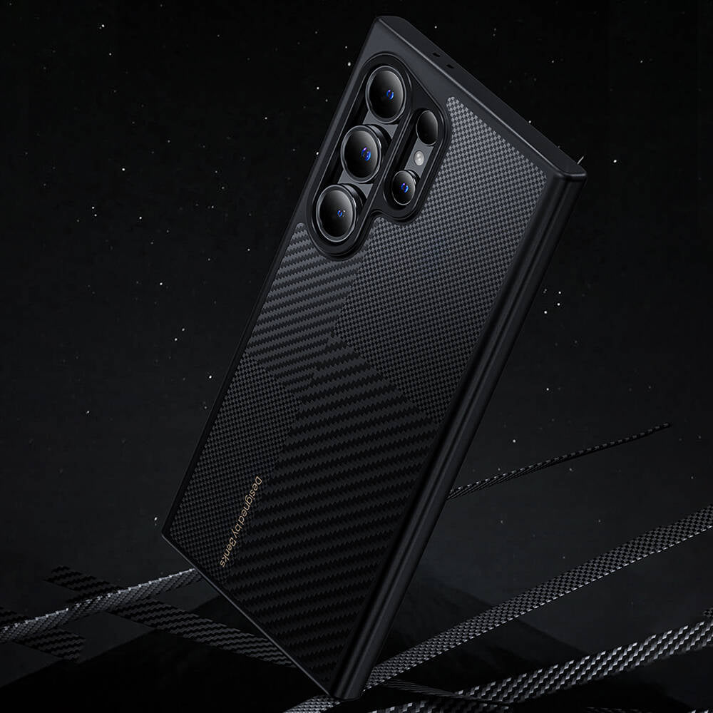 Galaxy S24 Ultra Kılıf M-safe Şarj Özellikli Karbon Fiber Benks Montage Hybrid ArmorPro Kevlar Kapak