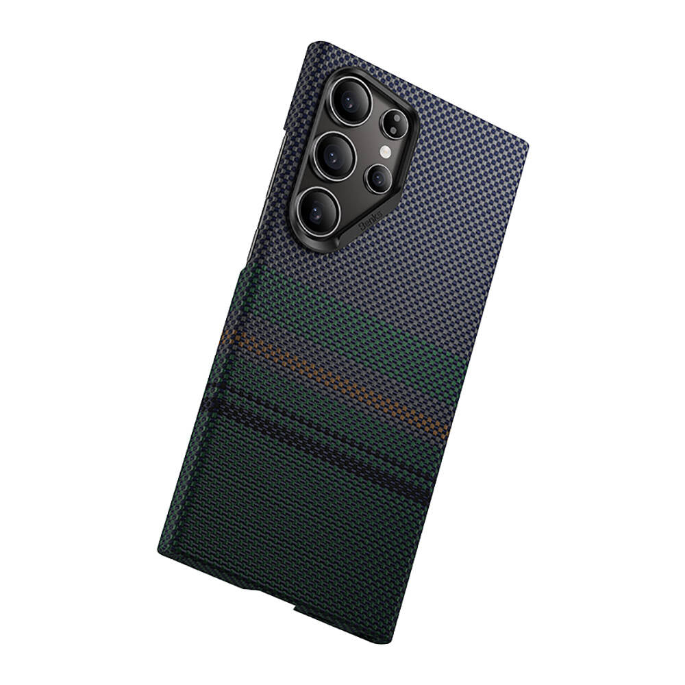 Galaxy S24 Ultra Kılıf M-safe Şarj Özellikli Karbon Fiber Tasarımlı Benks Aurora ArmorAir Kevlar Kapak