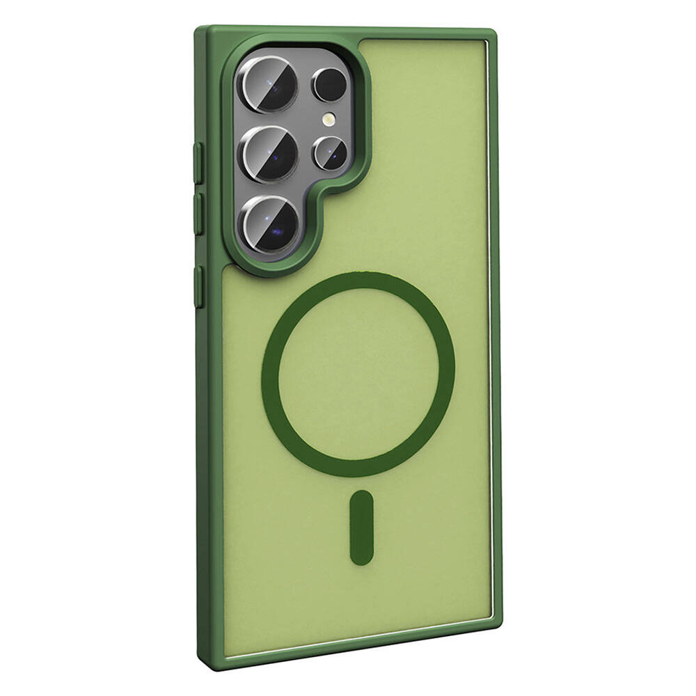 Galaxy S24 Ultra Kılıf M-safe Şarj Özellikli Mat Arka Yüzey Zore Sio Kapak