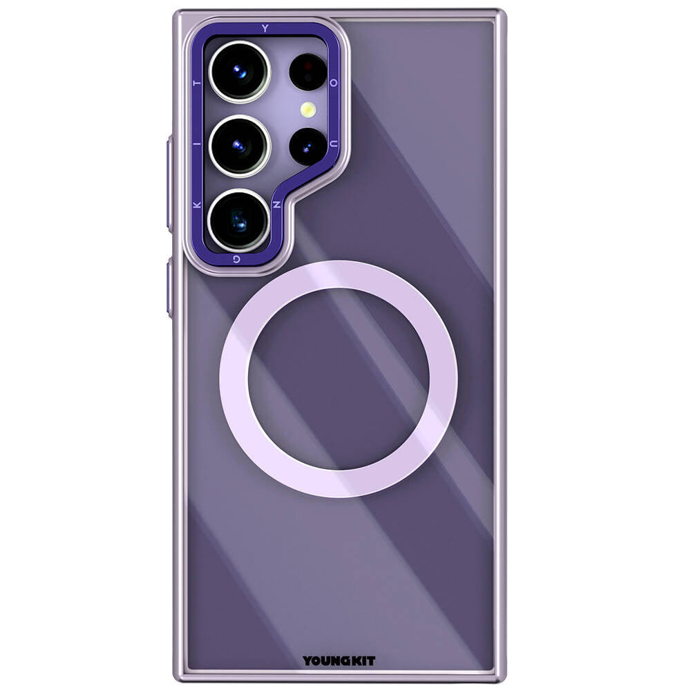 Galaxy S24 Ultra Kılıf M-safe Şarj Özellikli Sararma Önleyici Youngkit Crystal Grid Kapak