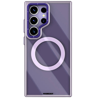 Galaxy S24 Ultra Kılıf M-safe Şarj Özellikli Sararma Önleyici Youngkit Crystal Grid Kapak