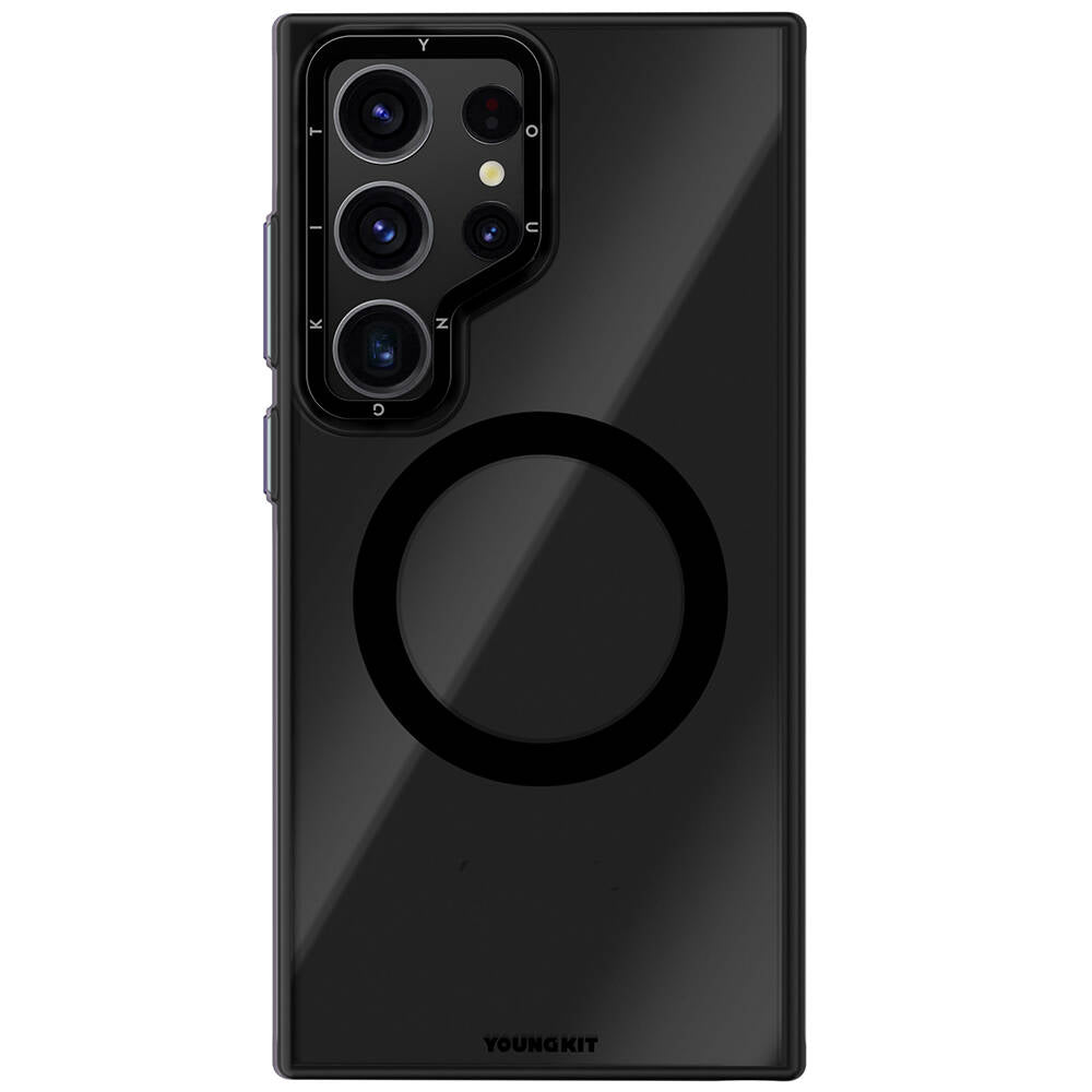 Galaxy S24 Ultra Kılıf M-safe Şarj Özellikli Sararma Önleyici Youngkit Crystal Grid Kapak