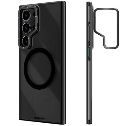 Galaxy S24 Ultra Kılıf M-safe Şarj Özellikli Sararma Önleyici Youngkit Crystal Grid Kapak