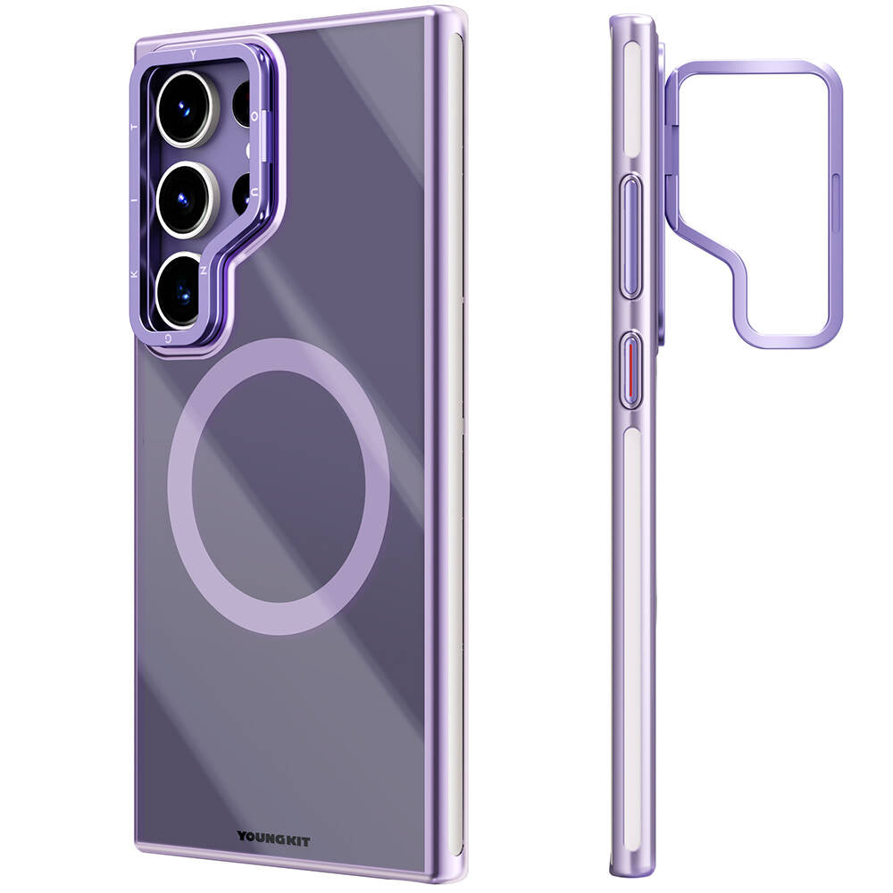 Galaxy S24 Ultra Kılıf M-safe Şarj Özellikli Sararma Önleyici Youngkit Crystal Grid Kapak