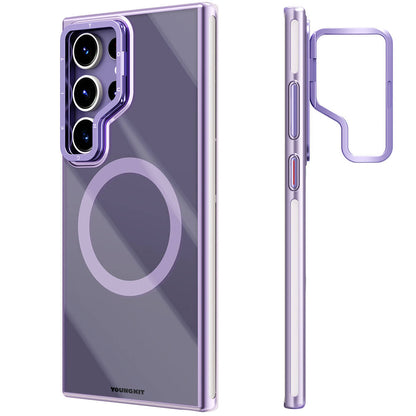 Galaxy S24 Ultra Kılıf M-safe Şarj Özellikli Sararma Önleyici Youngkit Crystal Grid Kapak