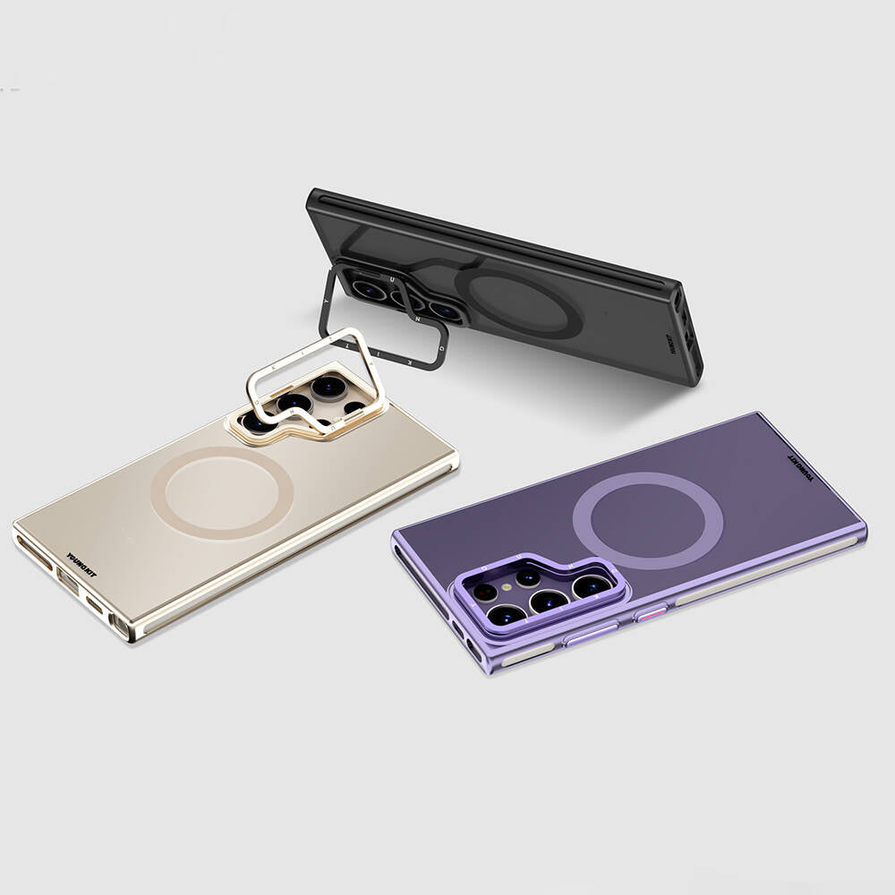 Galaxy S24 Ultra Kılıf M-safe Şarj Özellikli Sararma Önleyici Youngkit Crystal Grid Kapak