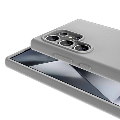 Galaxy S24 Ultra Kılıf M-safe Şarj Özellikli Sıvı Teknolojili Silinebilir Sert Zore Kivi Kapak