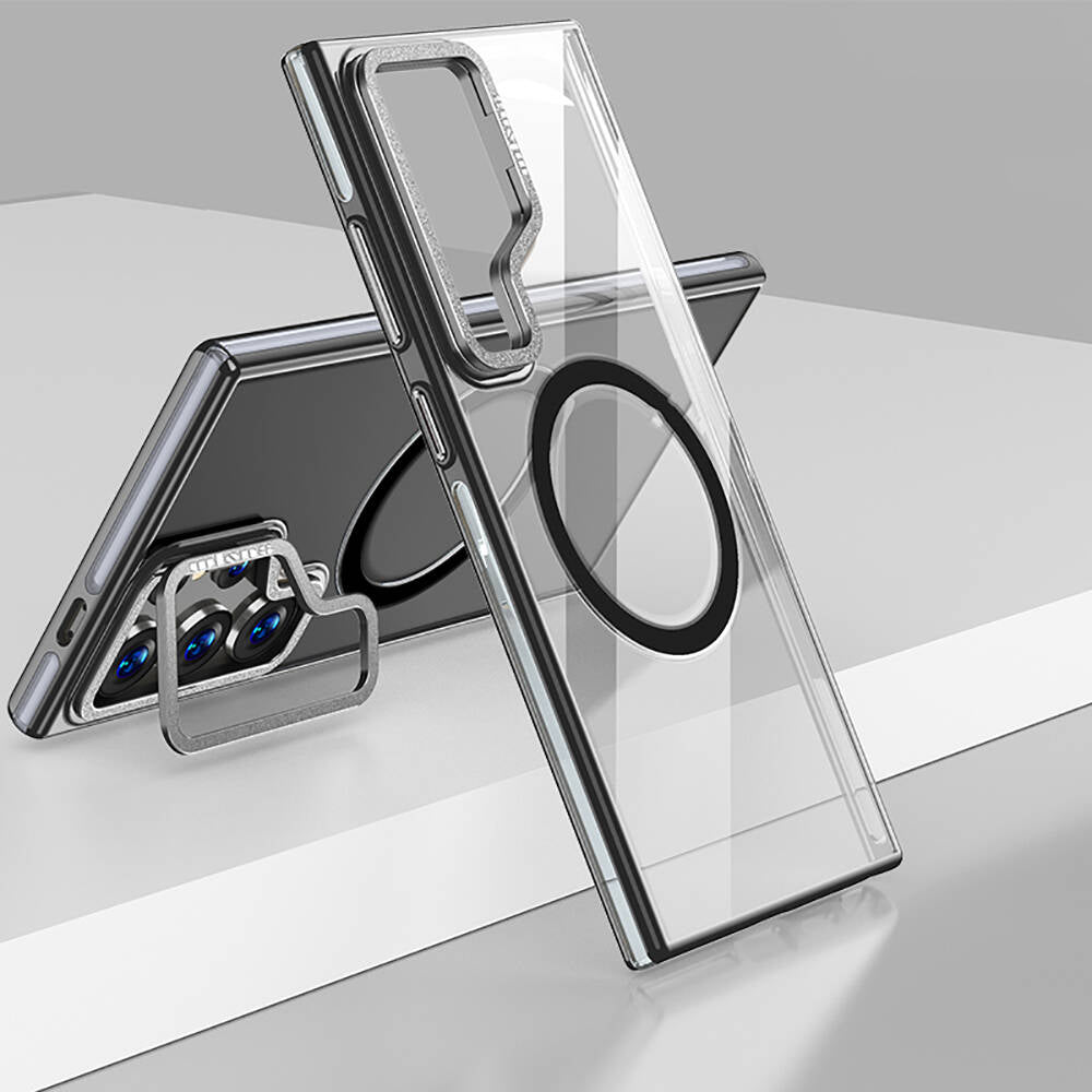 Galaxy S24 Ultra Kılıf M-safe Şarj Özellikli Wlons Standlı Efsane Kapak