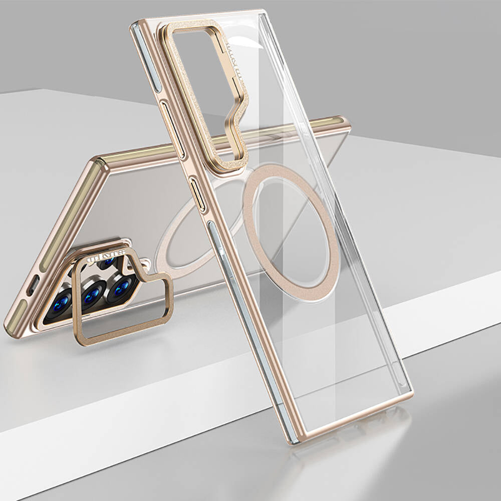 Galaxy S24 Ultra Kılıf M-safe Şarj Özellikli Wlons Standlı Efsane Kapak