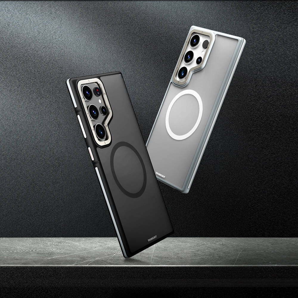 Galaxy S24 Ultra Kılıf M-safe Şarj Özellikli Youngkit Rock Sand Serisi Kapak